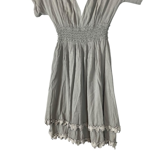 L*Space Smith Gauze V-Neck Cover-Up Tunic Dress Light Sage Green Size XS - Picture 6 of 10